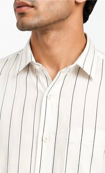 LIQUID LENIN STRIPE SHIRT