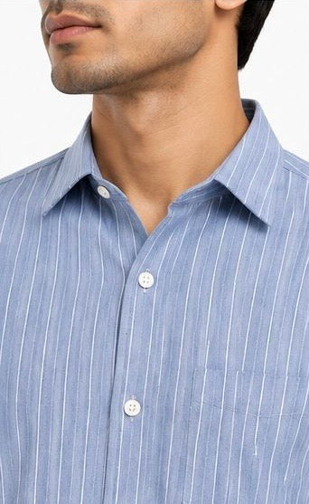 LIQUID LENIN STRIPE SHIRT