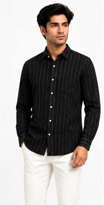 LIQUID LENIN STRIPE SHIRT