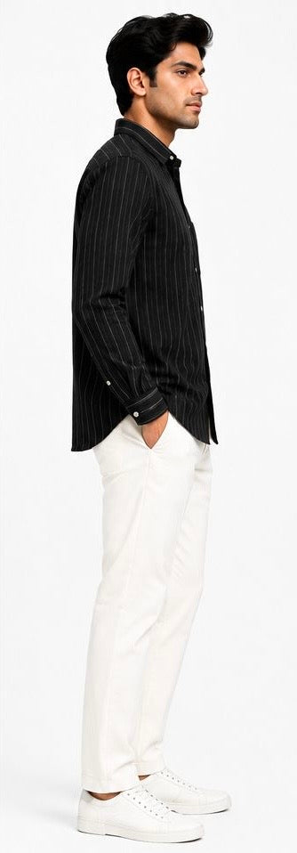 LIQUID LENIN STRIPE SHIRT