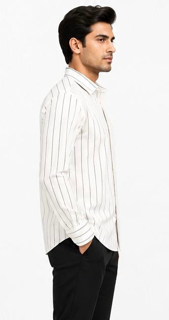 LIQUID LENIN STRIPE SHIRT