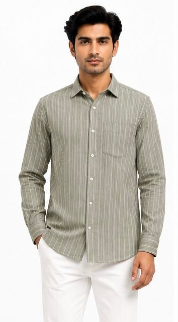 LIQUID LENIN STRIPE SHIRT