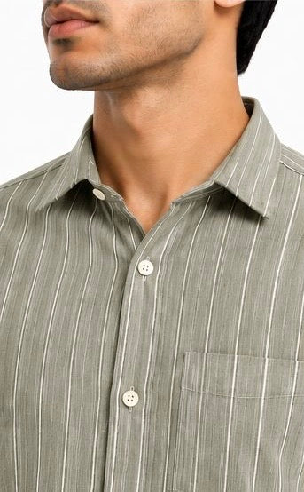 LIQUID LENIN STRIPE SHIRT