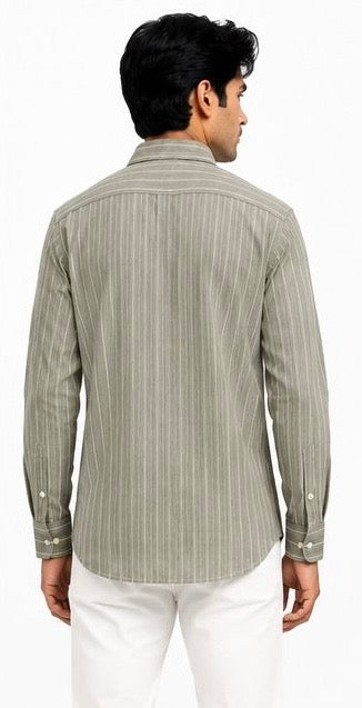 LIQUID LENIN STRIPE SHIRT