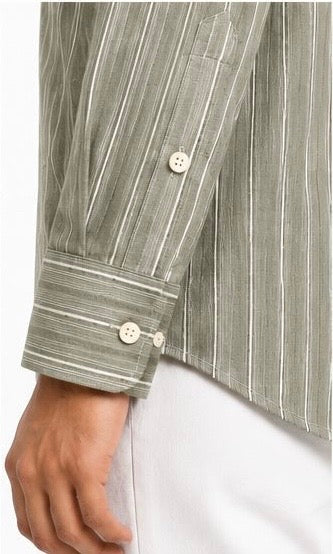 LIQUID LENIN STRIPE SHIRT