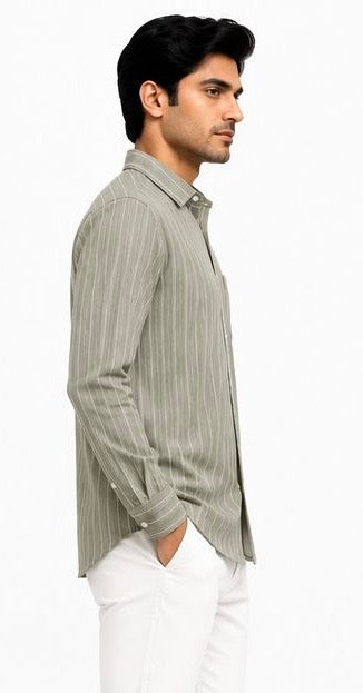 LIQUID LENIN STRIPE SHIRT