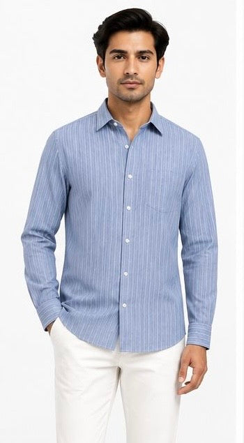 LIQUID LENIN STRIPE SHIRT