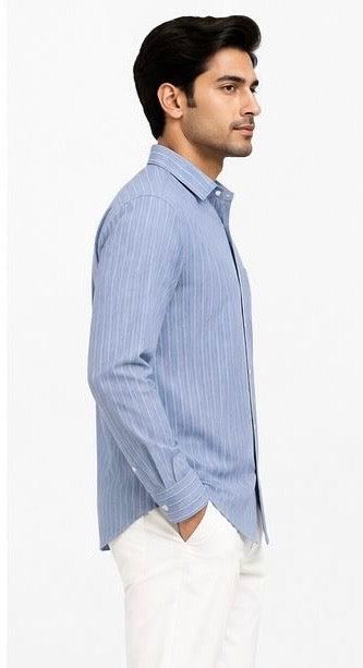LIQUID LENIN STRIPE SHIRT