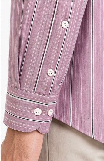 LIQUID LENIN STRIPE SHIRT
